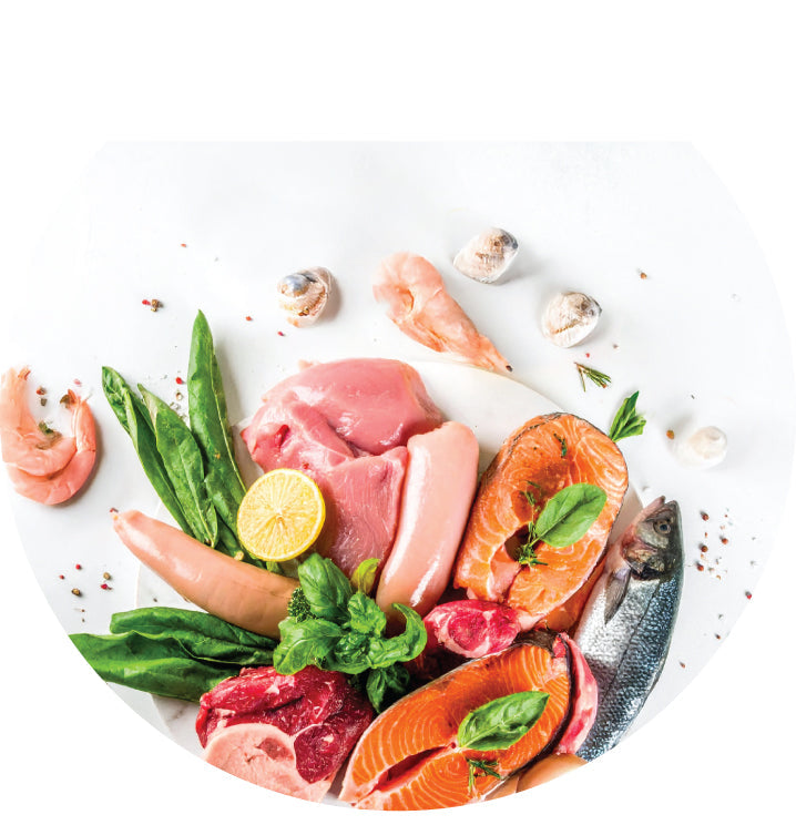 Chicken, Meat and Fish