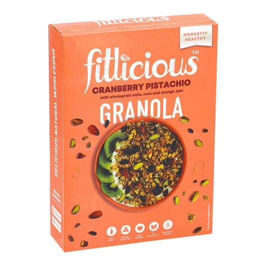 FITLICIOUS CRANBERRY PISTACHIO GRANOLA 370GM