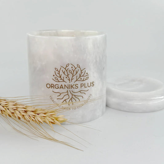 ORGANIKS PLUS  MARBLE BEESWAX SCENTED CANDLE